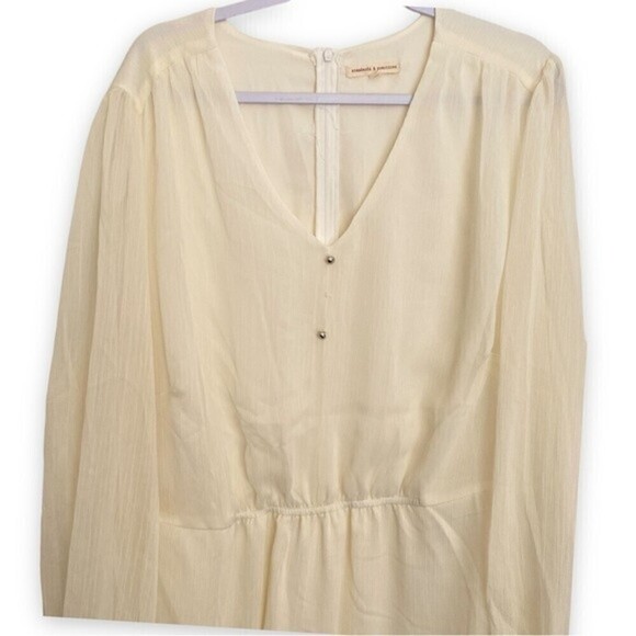 Standards & Practices Plus Size Long Sleeve Tiered Prairie Chiffon Mini Dress - Picture 7 of 14